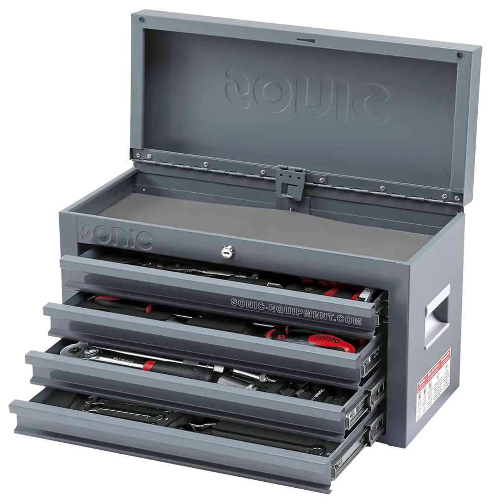 Filled topbox with lid 47 pcs RAL7011 - Sonic Equipment